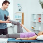 Physical therapy on a patient