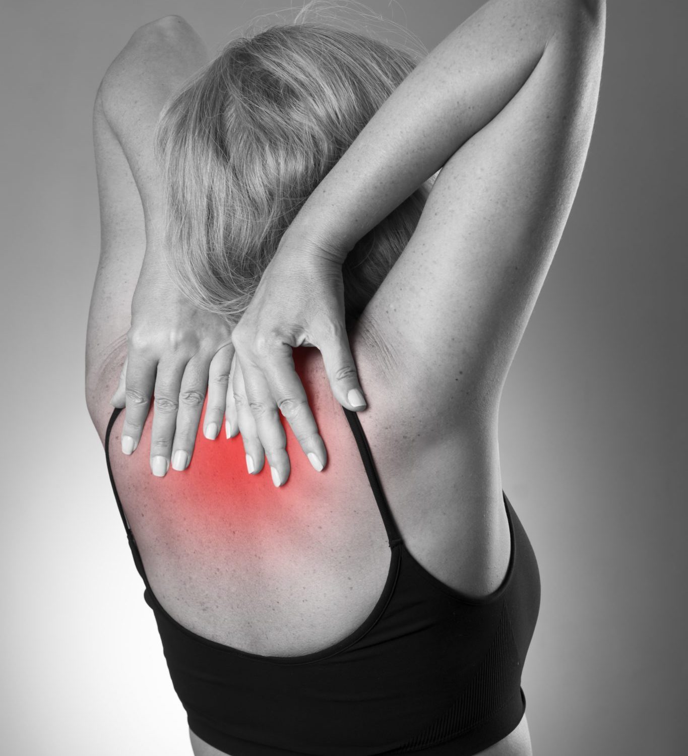 Woman with Upper Back Pain
